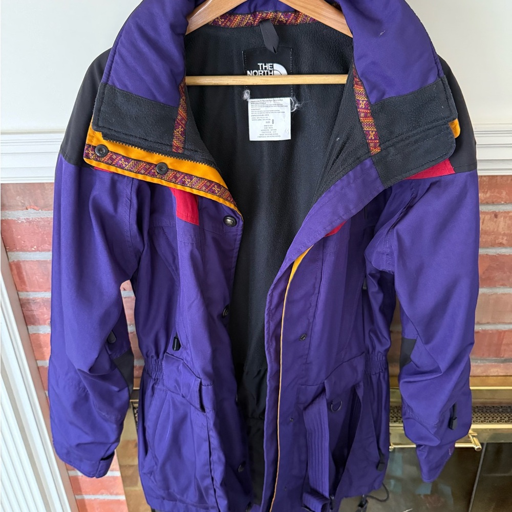 The North Face Purple Jacket with Yellow Accent